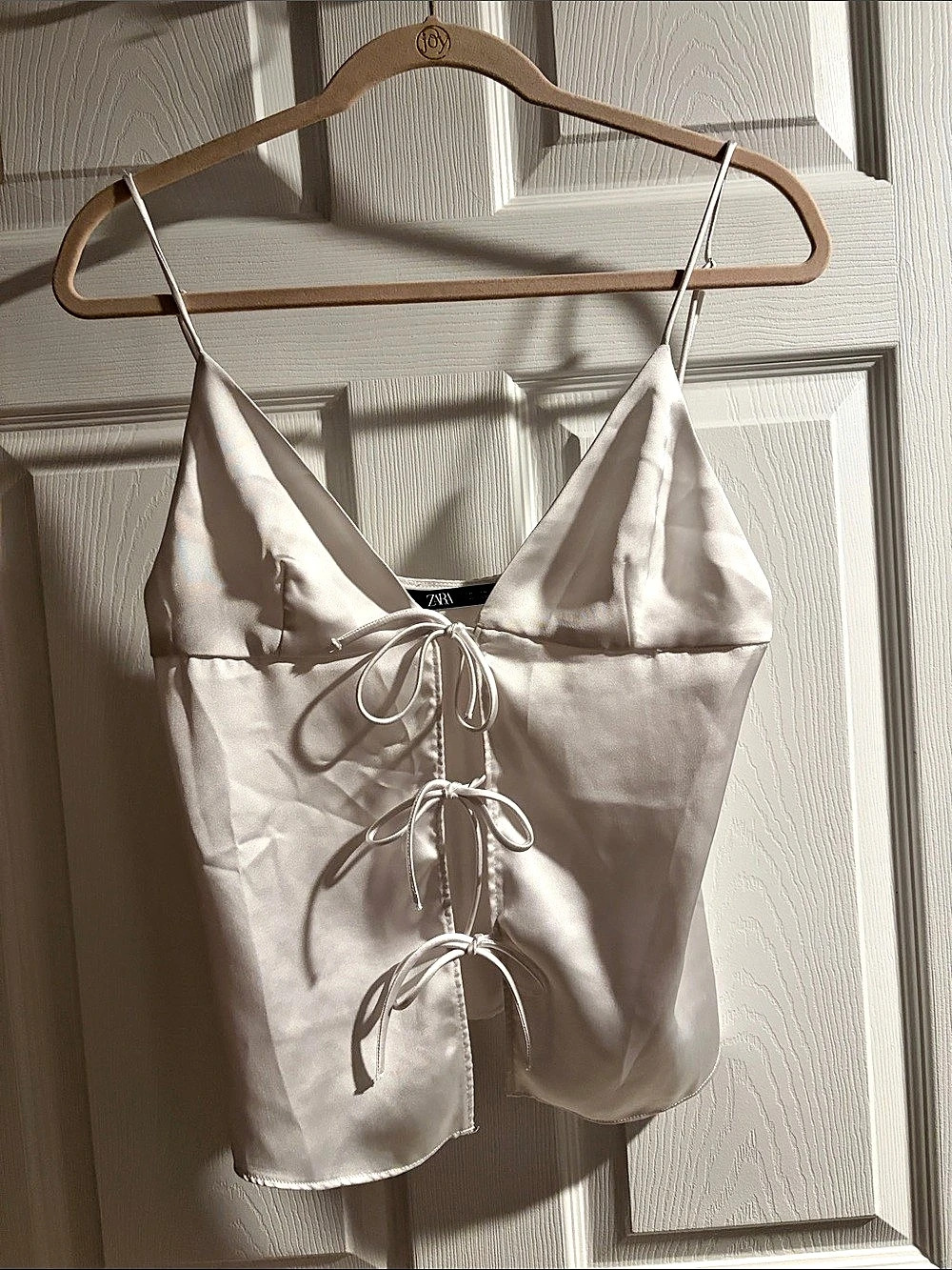 Zara White Tie-Front Camisole Like New